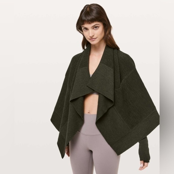 Lululemon Sit In Lotus Wrap II Heathered Dark Olive - Picture 2 of 15